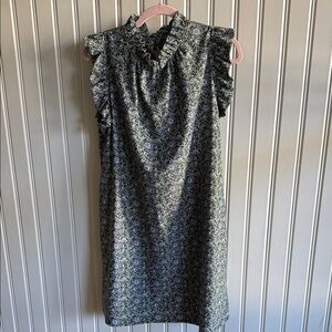 Jude Connally Green and White/Navy Floral Shift dress